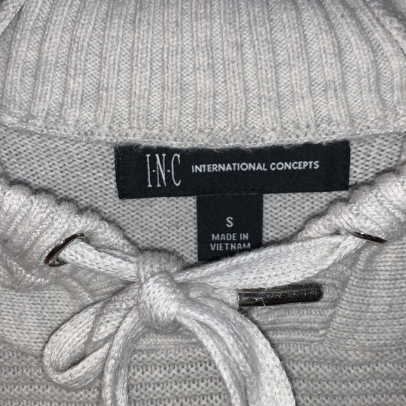 I.N.C International Concepts Beige Pull Over Sweater With The Hood Size Small - Picture 4 of 7